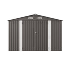 Outdoor Storage Shed with Lockable Doors - Dark Gray