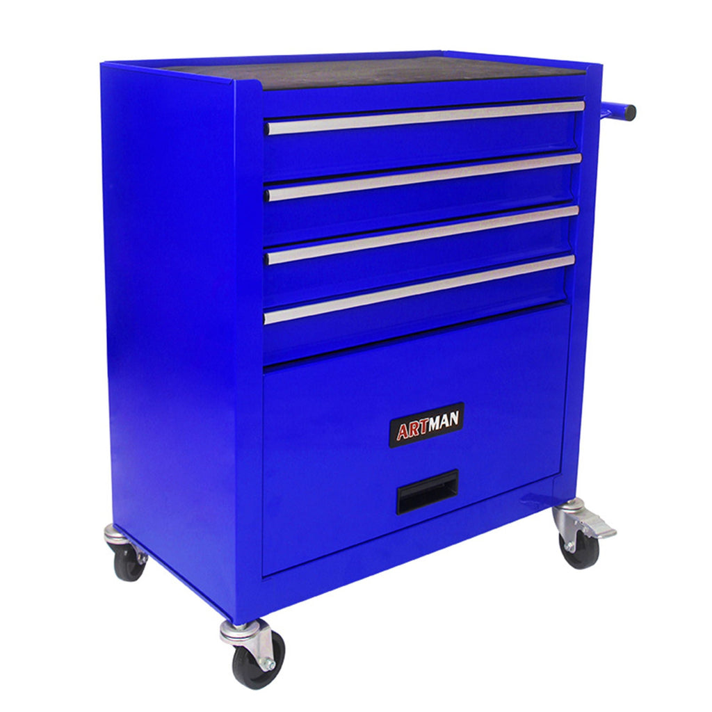 Multifunctional 4-Drawer Tool Cart with Wheels - Blue or Orange