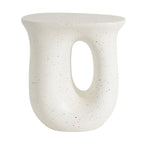 Outdoor MGO Side Table with Travertine-Look Finish – White or Light Grey