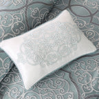 12 Piece Blue King Comforter Set with Cotton Bed Sheets