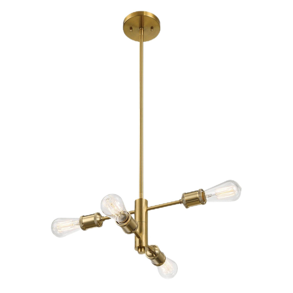 Trellis - 4 Lights Modern Gold Chandelier