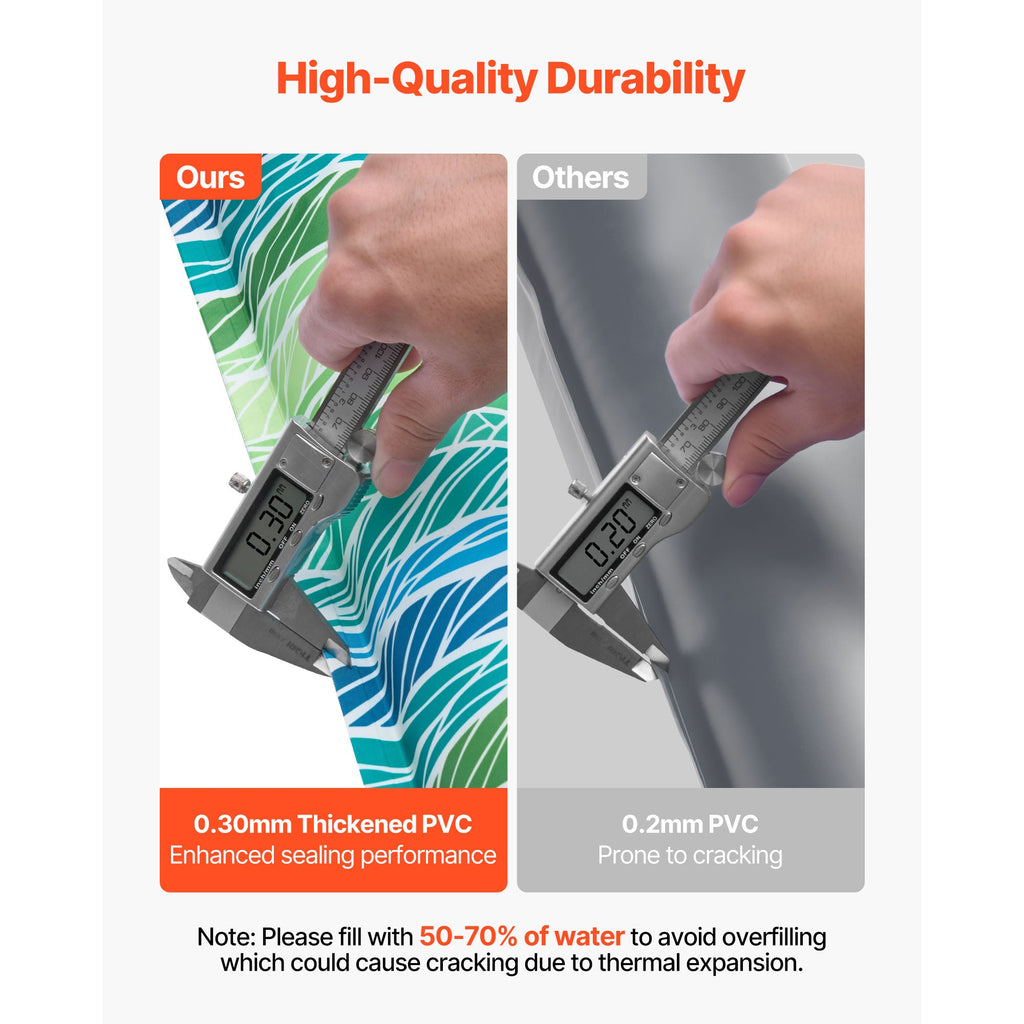 Reflective Double Chamber Pool Cover Water Bags with Night Visibility - 8ft