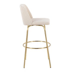 Contemporary Swivel Barstool Set with Round Footrest - Multiple Colors