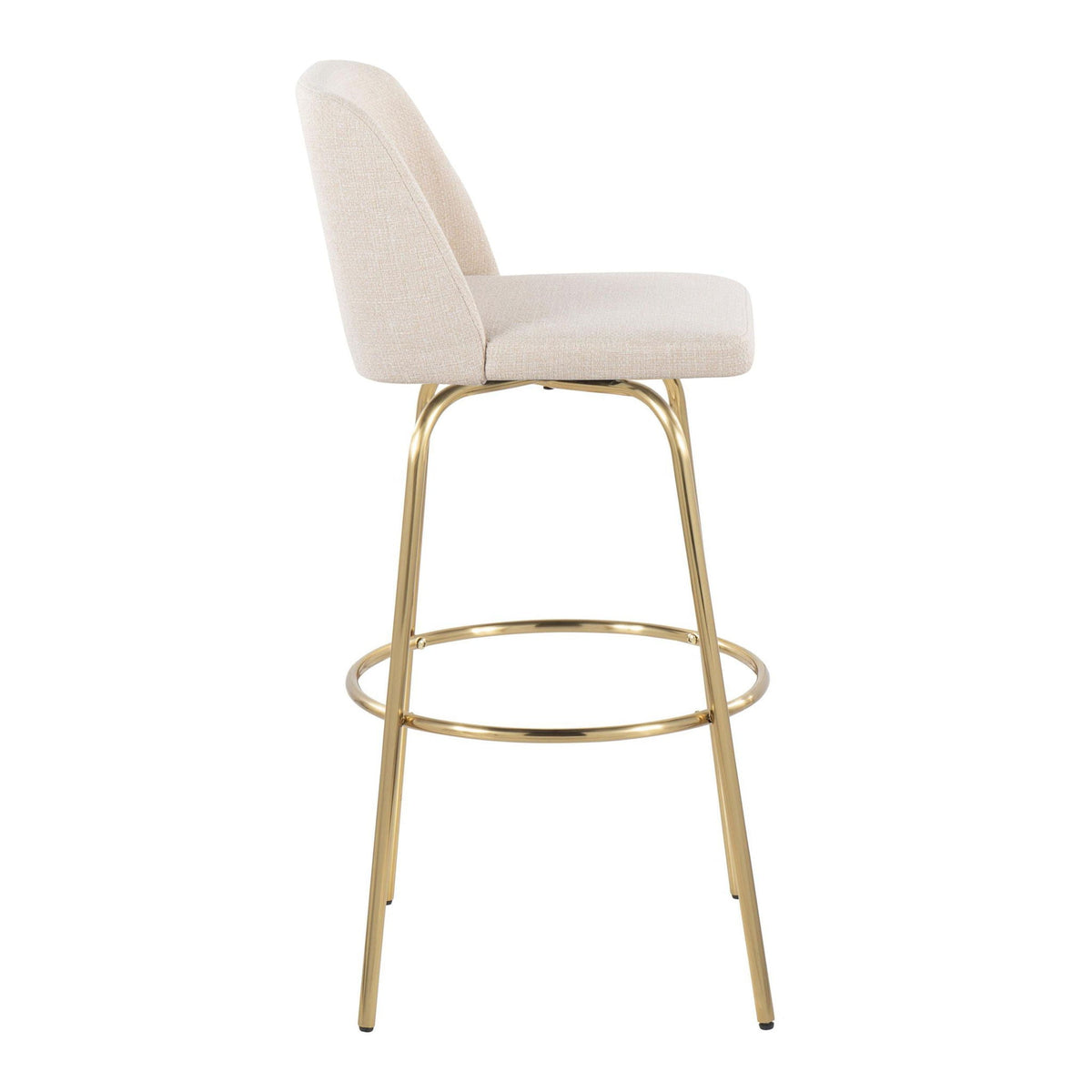 Contemporary Swivel Barstool Set with Round Footrest - Multiple Colors