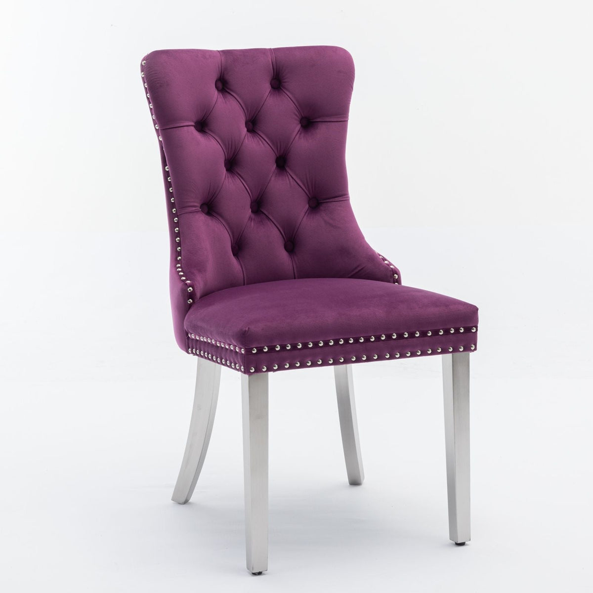 Contemporary Upholstered Dining Chair Set with Nailhead Trim - Multiple Colors
