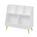 Kids Bookshelf and Toy Organizer with 5 Cubbies - White