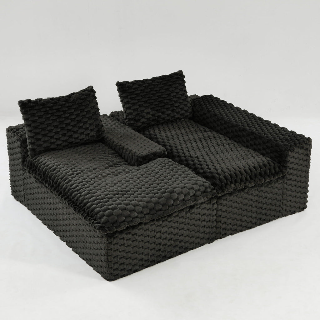 Convertible Modular Sectional Sofa with Twin Seat and Chaise - Multiple Colors