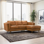 Light Brown Sectional Sofa with Removable Cushions - Left or Right Arm Facing