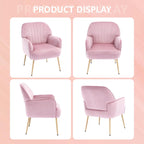 Upholstered Accent Armchair with Shell-Shaped Design - Multiple Colors