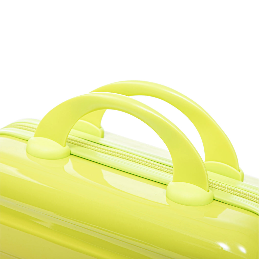2-Piece Polycarbonate Spinner Wheel Luggage Set with Lock - Green & Yellow