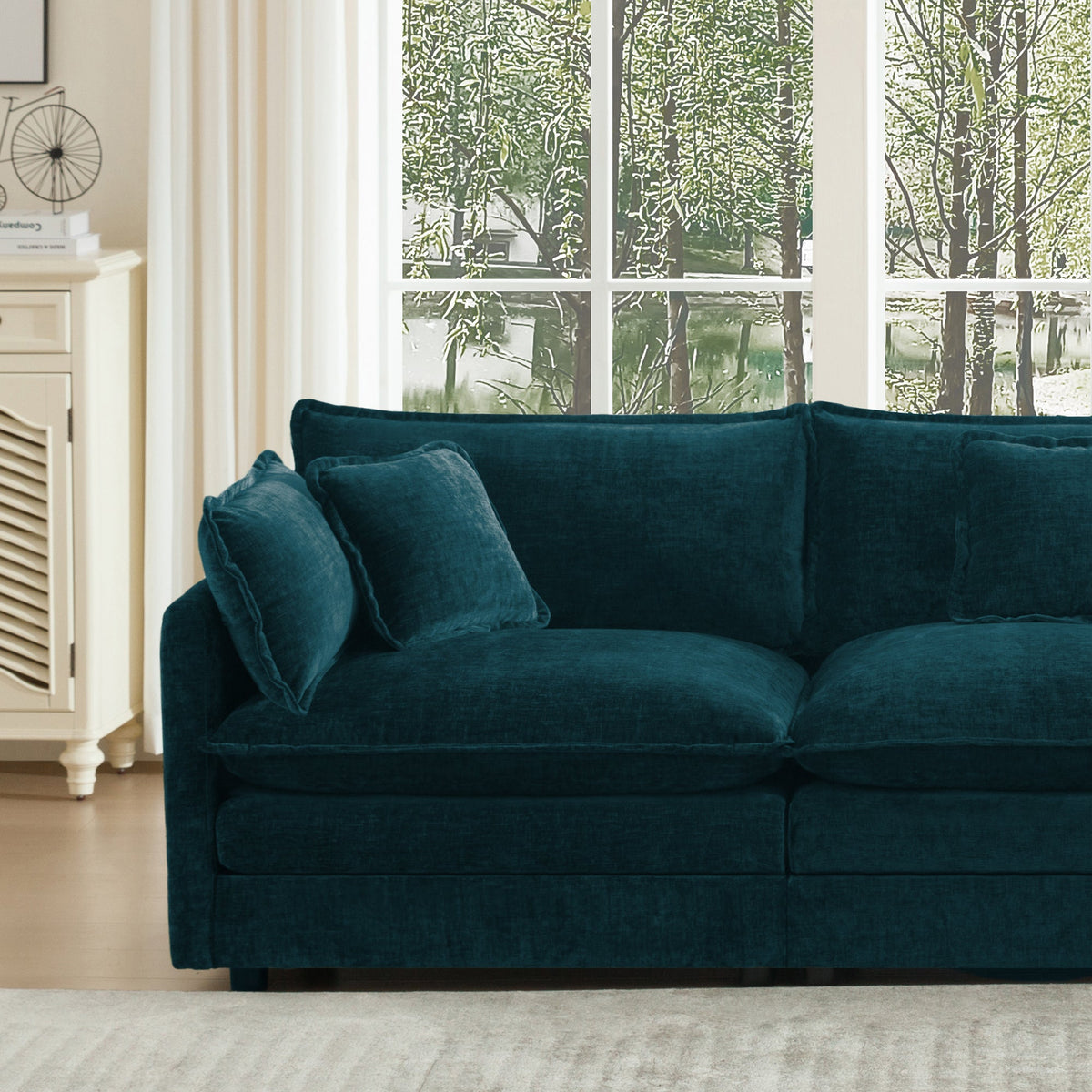 Comfort U Shaped Couch with Reversible Chaise - Chenille
