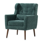 Modern Upholstered Arm Chair with Solid Wood Legs and Pillow - Multiple Colors