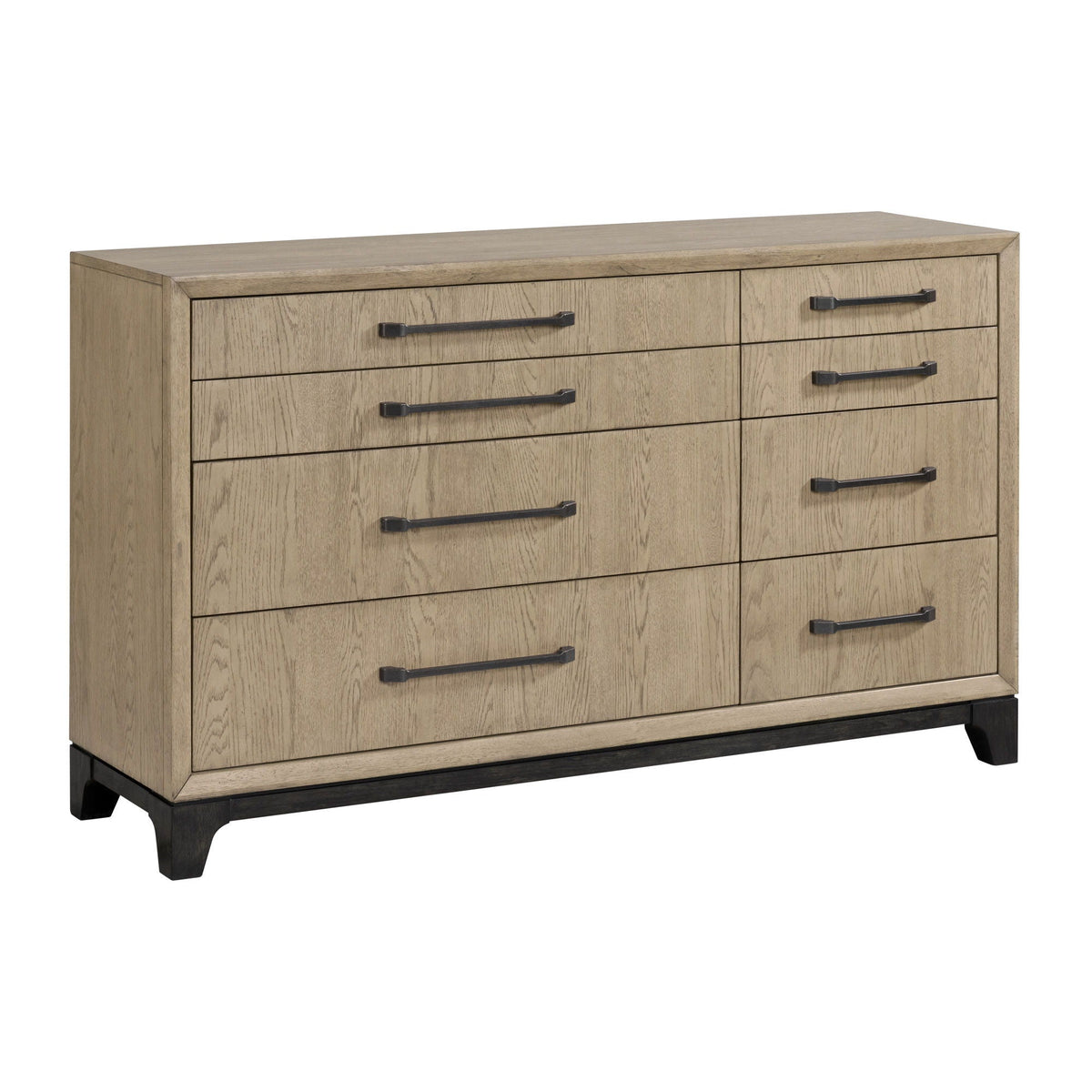 8 Drawer Dresser with Metal Pulls - Brown