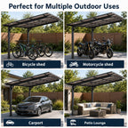 10x10FT PC Roof Carport with Galvanized Steel Frame