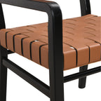 Modern Upholstered Dining Chair with Ergonomic Comfort - Black or Light Brown