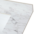 Elegant Sintered Stone Bathroom Vanity Top with Rectangular Undermount Ceramic Sink - White