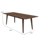 Rectangular Modern Dining Table with Solid Wood Construction – Dark Brown or White