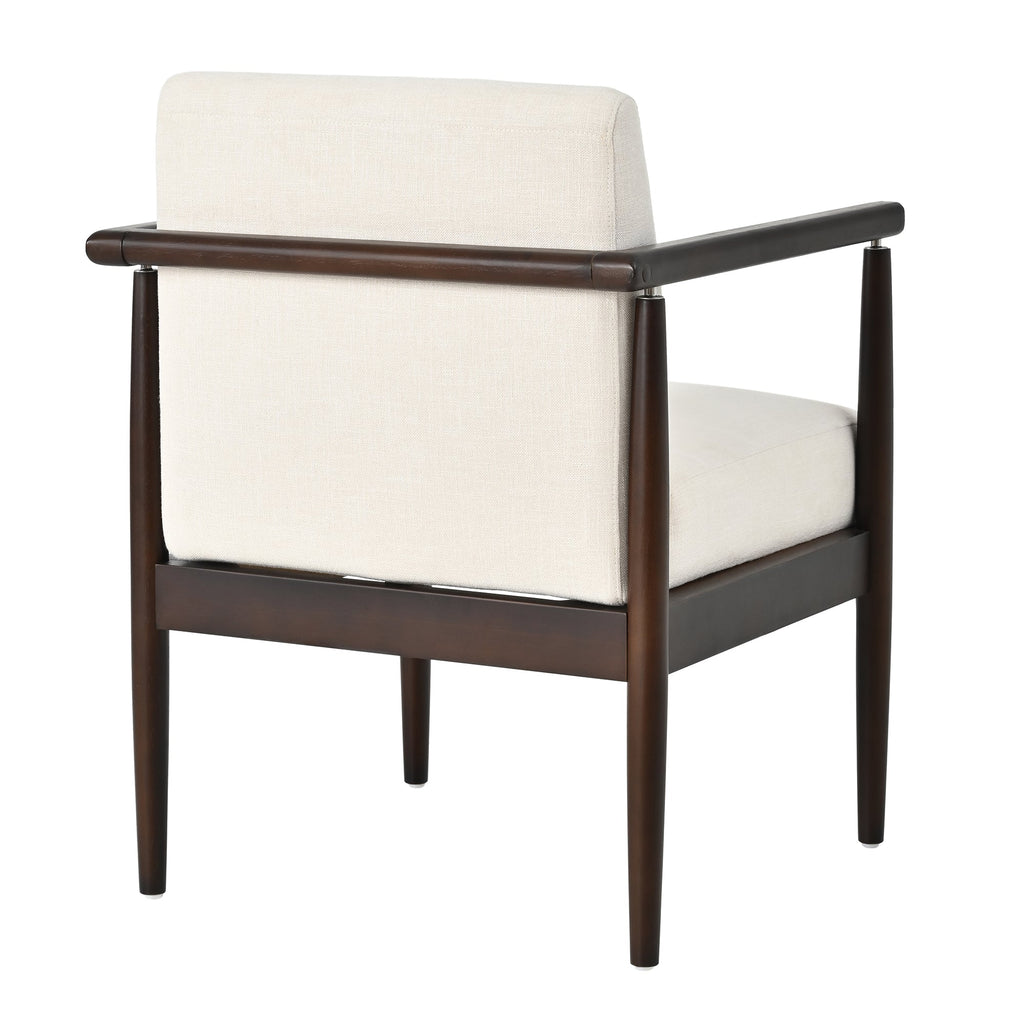 7-Piece Dining Table Set, Mid-Century Rubber Wood