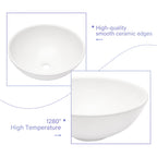 Modern Ceramic Circular Vessel Bathroom Sink with Stain Resistant Finish - White