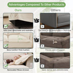 Slipcovered L Shape Sectional Long Sofa Couch - 4 Seater