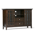 Handcrafted Tall TV Media Stand with Adjustable Storage - Dark Brown, Black, or White