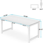 Large Executive Desk with Thick Frame - White