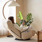 Adjustable Swivel Lounge Chair with 360° Rotating Seat and Headrest Support - Multiple Colors