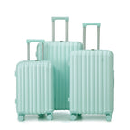 Spinner Wheel Luggage Set with USB Port and Holders - Pink, Black, Green