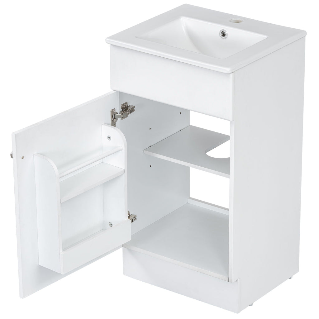 Bathroom Vanity with Sink and Adjustable Shelf - Multiple Colors