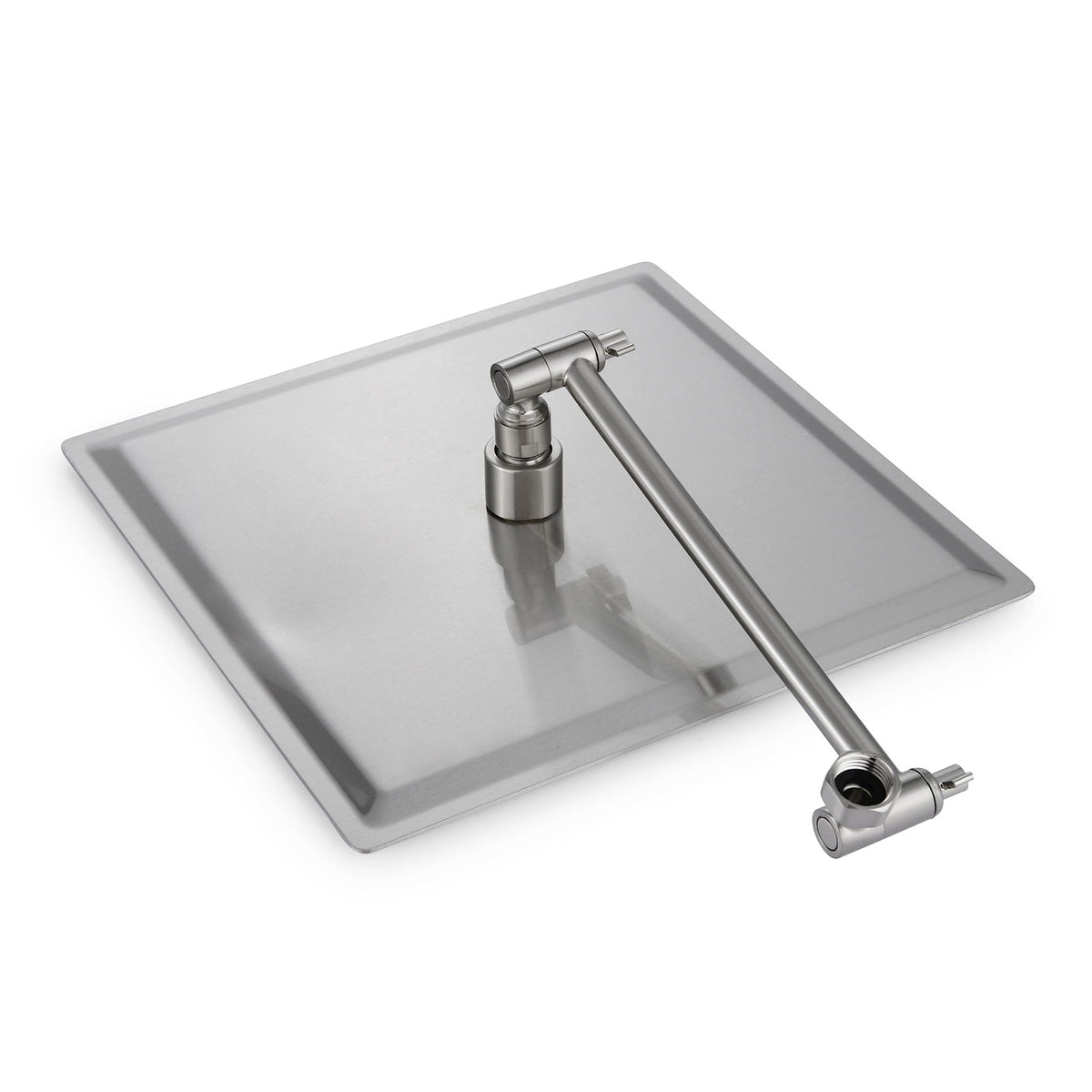 Luxury Rain Shower Head with Adjustable Arm - Brushed Nickel