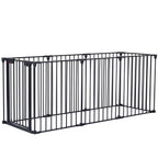 Adjustable Metal Safety Gate Play Yard with Pivoting Panels - Black