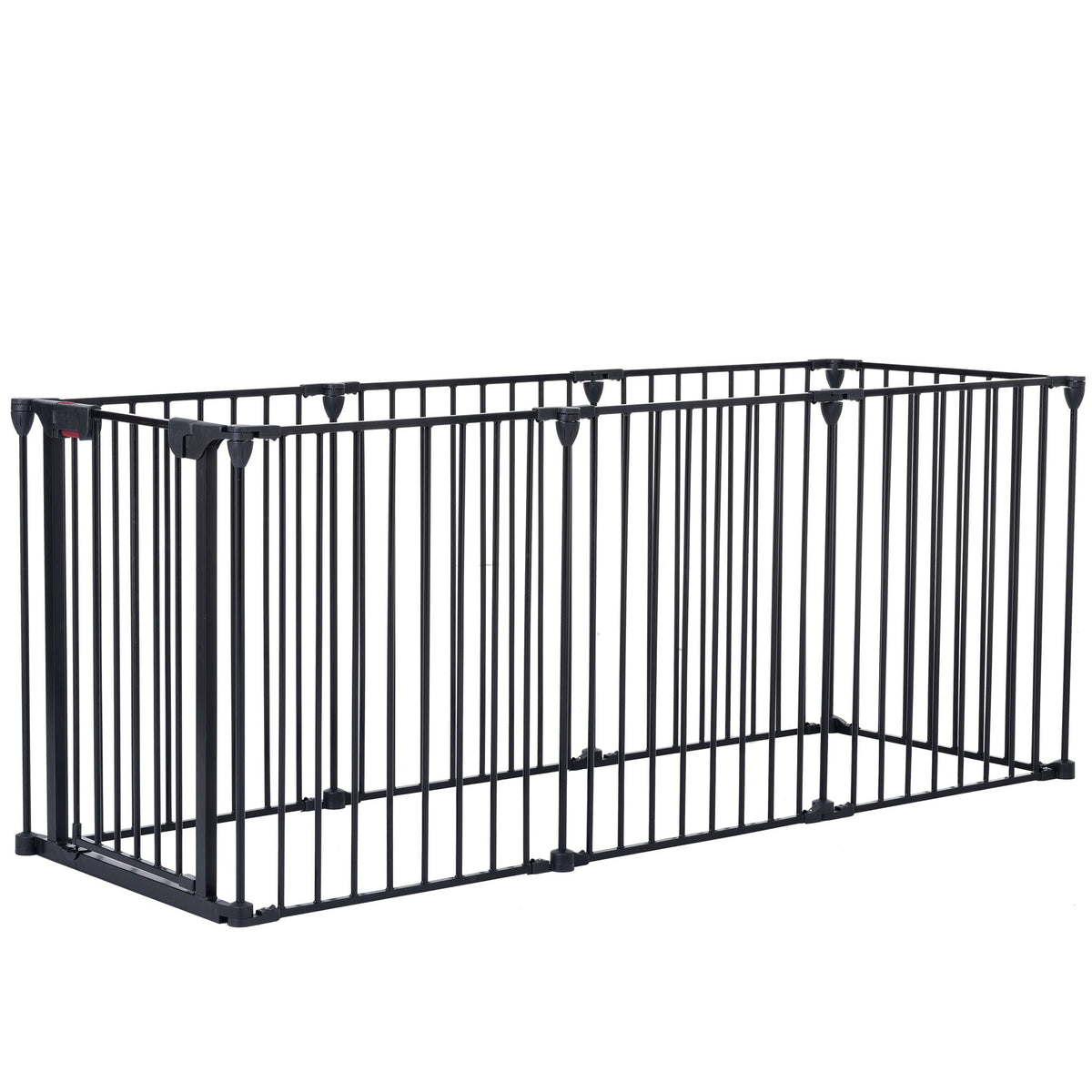 Adjustable Metal Safety Gate Play Yard with Pivoting Panels - Black