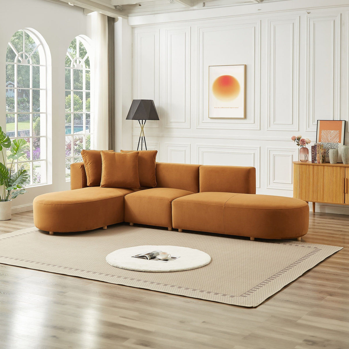 Light Brown Sectional Sofa with Plush Cloud Comfort - Left or Right Facing