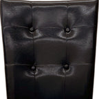 Synthetic Leather Side Chair Set with Button-Tufted Backrest - Brown / Walnut