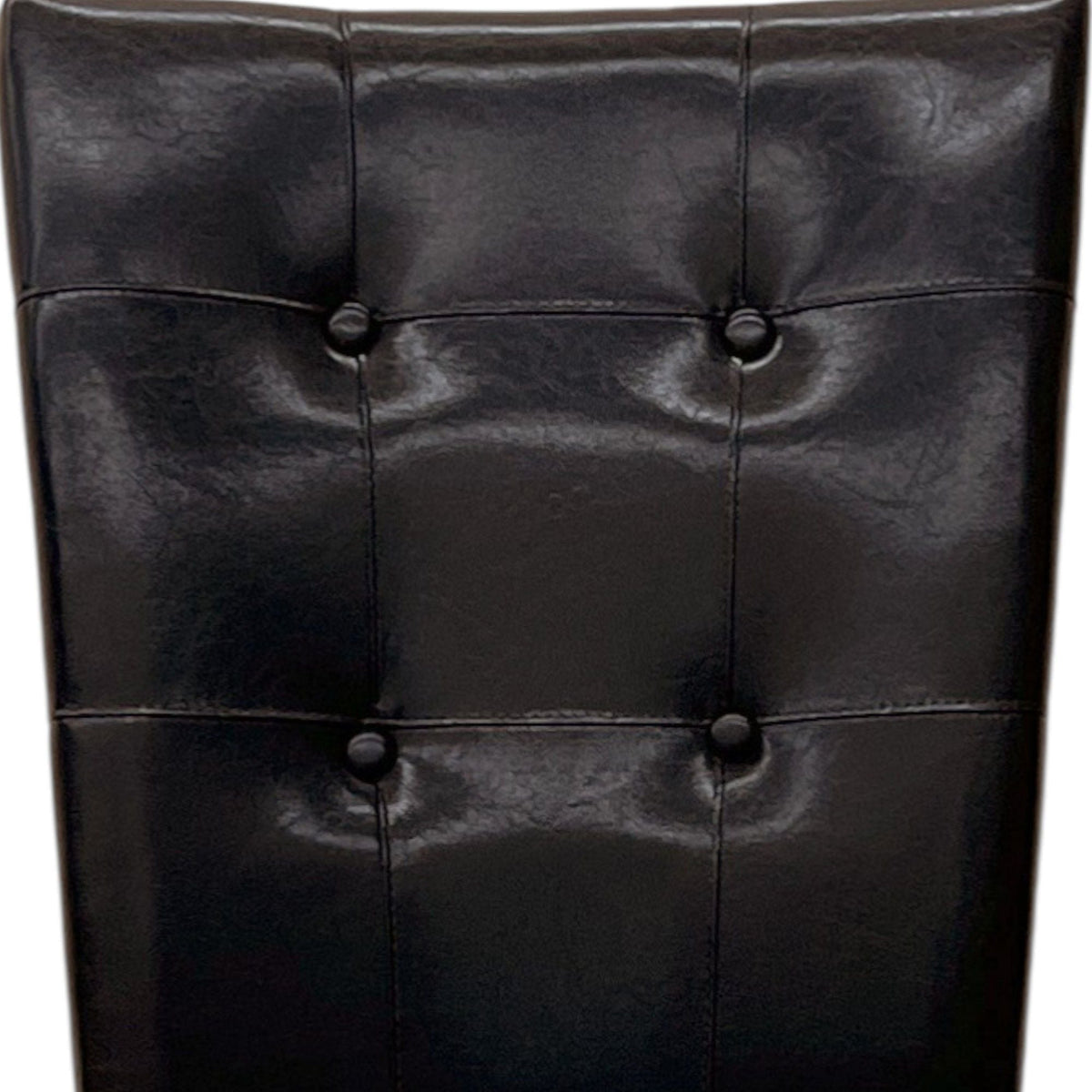Synthetic Leather Side Chair Set with Button-Tufted Backrest - Brown / Walnut