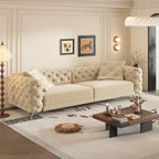 3-In-1 Convertible Sleeper Sofa Set with Deep Seat & Movable Ottoman - White, Beige, Gray