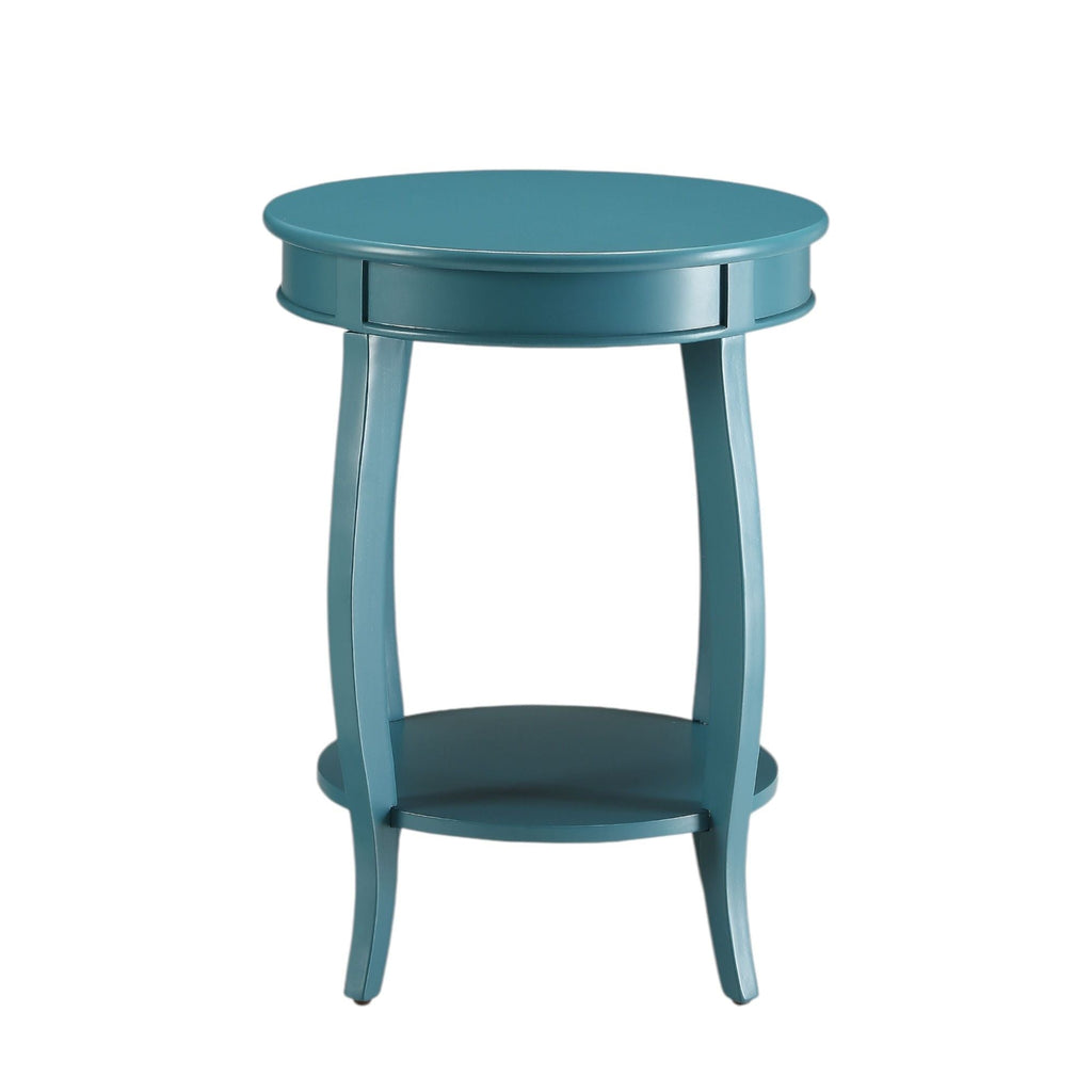 Storage Accent Table with Solid Wood Legs - Light Blue, Dark Brown, or White