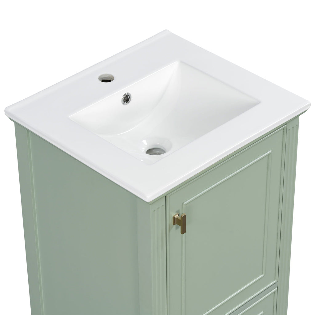 Retro Bathroom Vanity With Sink with Soft-Closing Doors - Green or Dark Gray