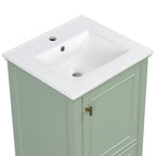 Retro Bathroom Vanity With Sink with Soft-Closing Doors - Green or Dark Gray