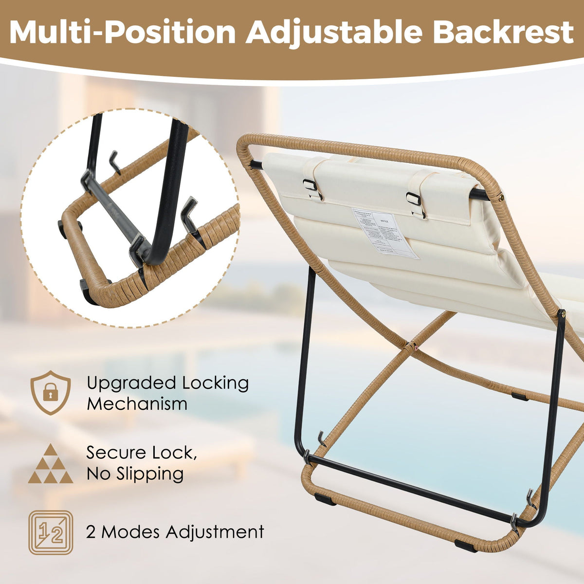Outdoor Folding Chair Set with Adjustable Backrest – Black or Yellow