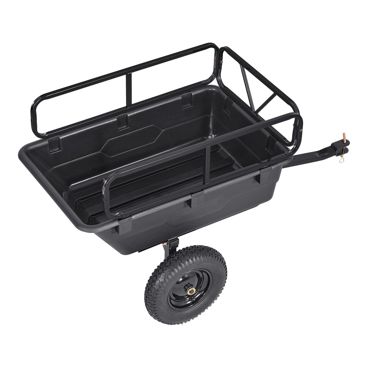 500 lbs Capacity Dump Trailer with Plastic Hopper - Black