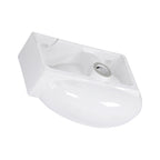 Modern Rectangle Wall Mount Bathroom Sink with Single Faucet Hole - White