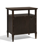 Wooden Bedside Nightstand with Open Cubby & 2 Storage Drawers