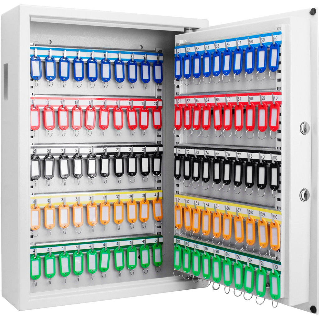 White Digital Keypad Wall Safe Key Cabinet with Secure Steel Construction