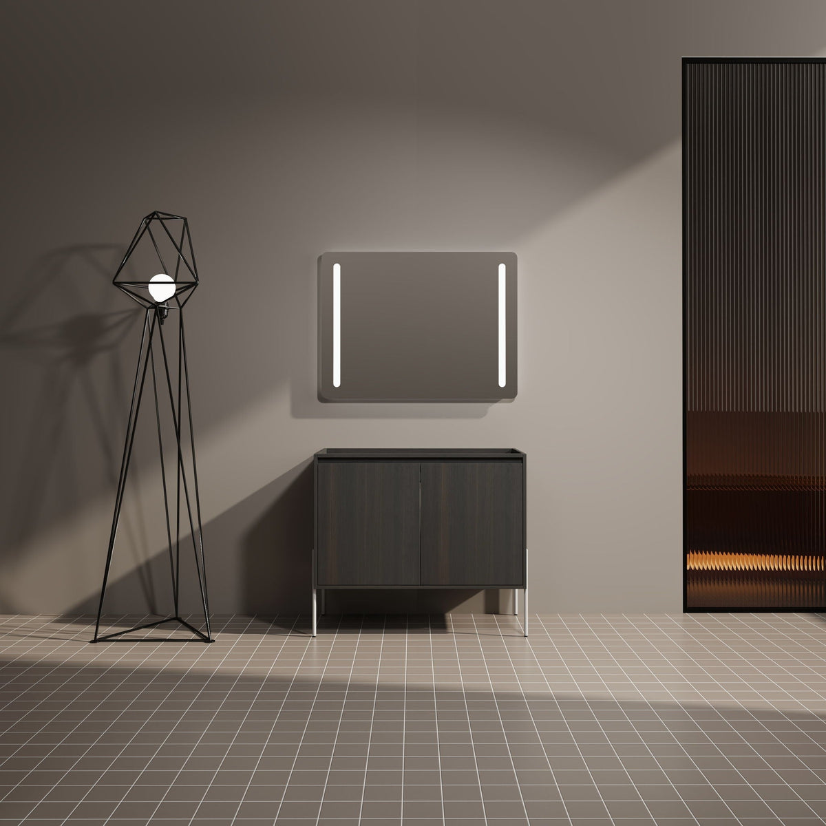 Freestanding Bathroom Vanity with Soft Close Cabinet Doors - Light or Dark Brown