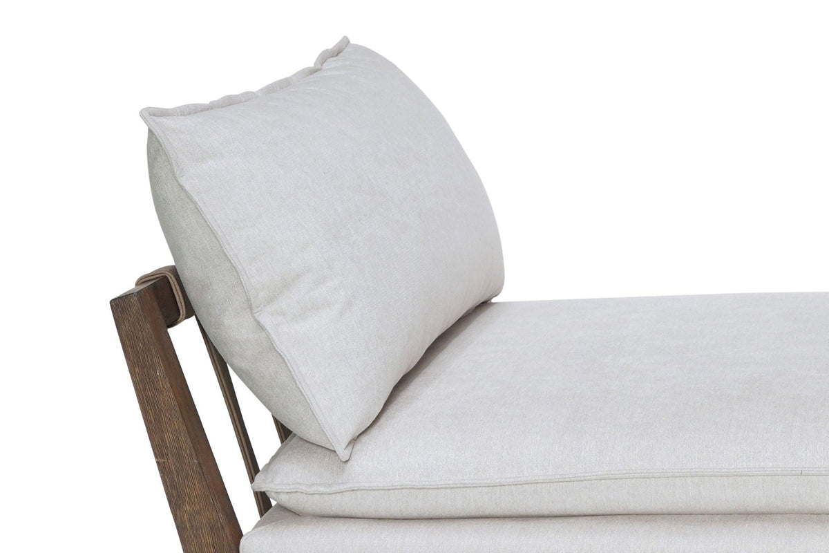 Daybed With Strap Detail and Cushions Included - White