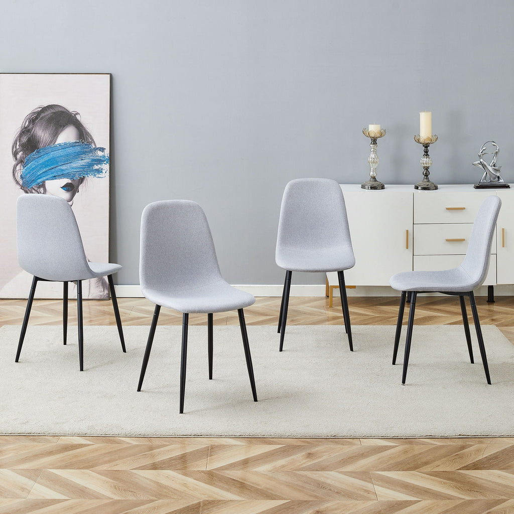 Modern Medieval Style Cushioned Side Chairs Set