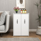 3 Tier Wooden Bookcase with Slide Out Drawer Storage - White
