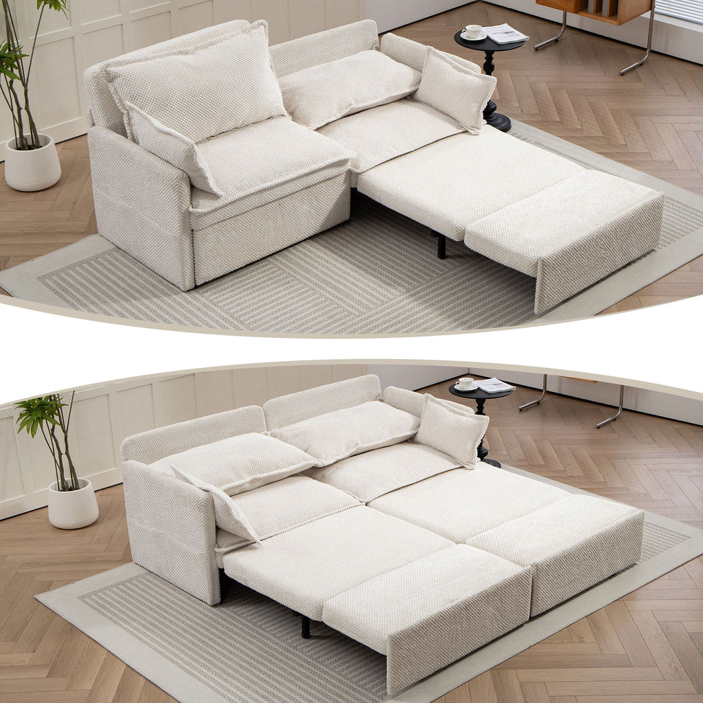 Convertible Sleeper Sofa Bed with Storage and USB/C Charging - Fabric