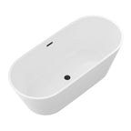 Gloss Freestanding Bathtub with Overflow & Pop Up Drain - White